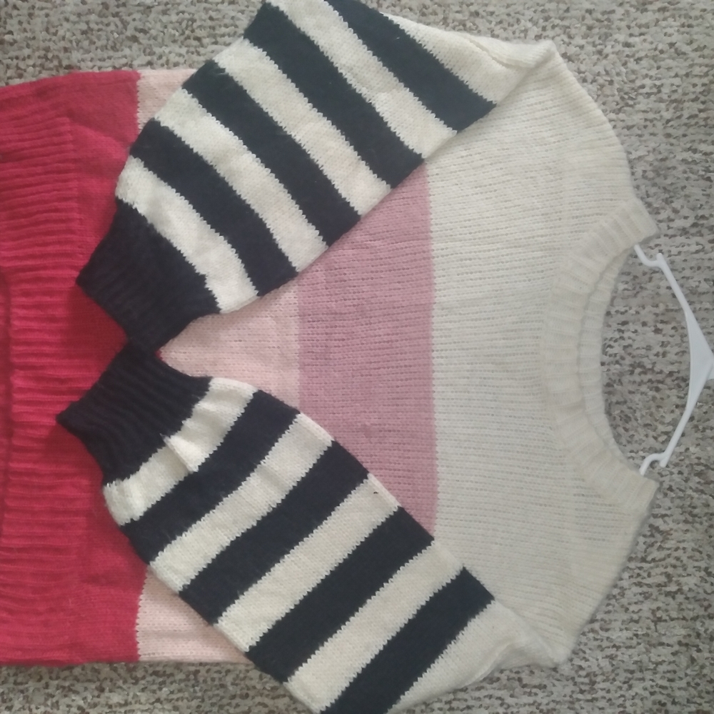 Multi-color striped sweater, size M